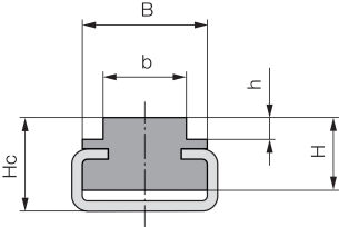 Prowadnica łańcucha rolkowego jednorzędowego, typ T, w stalowym C-profilu profil 6, 1 1/2”x1” - 2