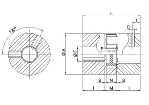 Piasta sprzęgła bezluzowego kłowego TRASCO® standardowa, stalowa GESF 75 - 3