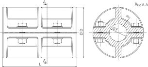 Sprzęgło korytkowe standardowe, żeliwne GB 70 - 2