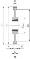 Koło pasowe zębate Poly Chain® pod Taper Lock® 8M 112S 36/9, TL3020 - 4