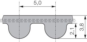 Pas zębaty neoprenowy PowerGrip 1595-5M-25, Z319 - 2