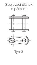 Spinka łańcucha standardowego z prostymi płytkami DIN 8187 trzyrzędowa 5/8”x3/8” - 2