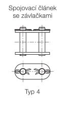 Spinka łańcucha standardowego z prostymi płytkami DIN 8187 dwurzędowa 3/8”x7/32” - 3