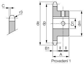 Koło łańcuchowe system BEA jednorzędowe 5/8''x3/8'' Z20, D32 - 2