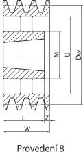 Koło pod pasy klinowe, pod Taper Lock® PBT 090 SPB2 TL1210 - 7