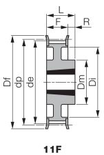 Koło pasowe zębate profil HTD® pod Taper Lock® TL 72 8M 20/11F, TL2012 - 3