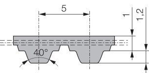 Pas zębaty  poliuretanowy 6-T5-185, Z37 - 2