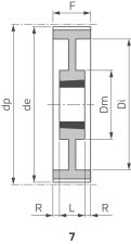 Koło pasowe zębate Poly Chain® pod Taper Lock® 14M 80S 68/7, TL3525 - 5