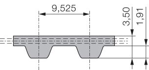 Pas zębaty neoprenowy PowerGrip 150-L-050, Z40 - 2