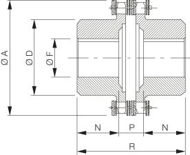Sprzęgło łańcuchowe standardowe, stalowe GC 1 (1/2''x5/16'' Z22) - 2