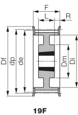Koło pasowe zębate profil HTD® pod Taper Lock® TL 90 14M 115/20, TL3535 - 3