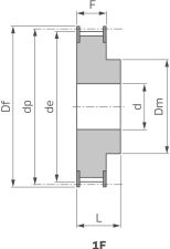 Koło pasowe zębate Poly Chain® pod Taper Lock® 14M 56S 125/6F, TL3525 - 6