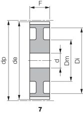 Koło pasowe zębate profil HTD® otwór technologiczny 90 14M 170/8 - 3