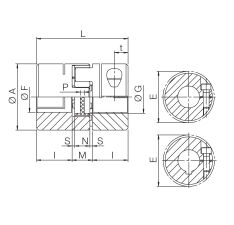 Piasta sprzęgła bezluzowego kłowego TRASCO® zaciskowa, stalowa GESM 42 F38 - 2