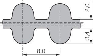 Pas zębaty neoprenowy obustronnie uzębiony PowerGrip TP-2800-8MGT-85, Z350 - 2