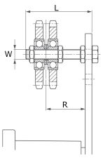 Koło łańcuchowe napinacza Rosta typ N, ze śrubą dwurzędowe 3/4”, M12, Z15 - 2
