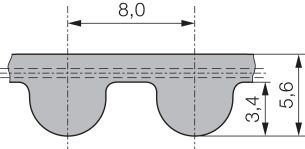 Pas zębaty neoprenowy PowerGrip 3048-8MGT-85, Z381 - 2