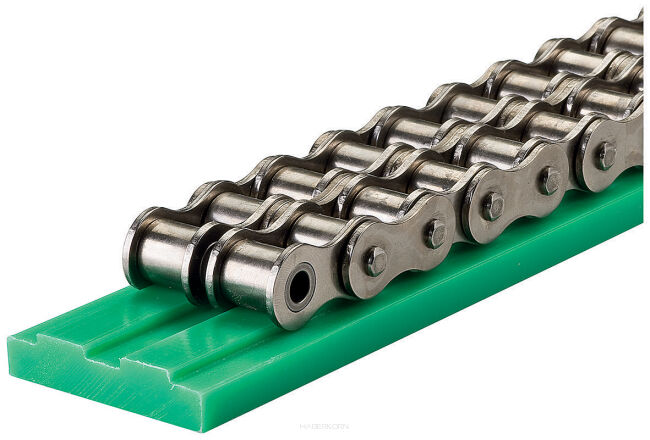 Prowadnica łańcucha rolkowego dwurzędowego profil 2, 1/2”x5/16”