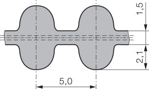 Pas zębaty neoprenowy obustronnie uzębiony PowerGrip TP-640-5M-9, Z128 - 2