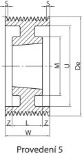 Koło pod pasy klinowe wielorowkowe, bez otworu PBY50J16 - 4