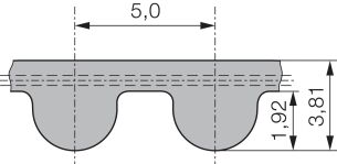 Pas zębaty neoprenowy PowerGrip 265-5MGT-15, Z53 - 2