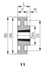 Koło pasowe zębate profil HTD® pod Taper Lock® TL 80 8M 20/11, TL2012 - 4