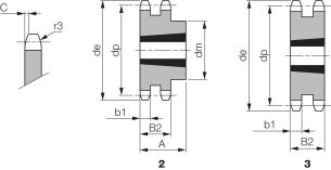 Koło łańcuchowe pod Taper Lock® dwurzędowe 5/8''x3/8'' Z19, TL1610 - 2