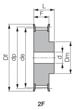 Koło pasowe zębate profil calowy z otworem technologicznym 30 H 075/2F - 2