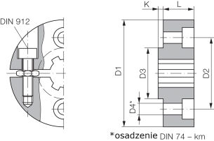 Pierścień zaciskowy DIN ISO 14, KR 13x16 brąz Rg7 - 2