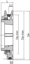 Koło pod pasy klinowe z przestawnym rowkiem pod Taper Lock® jednorowkowe PBR1DV232 TL2012 - 2