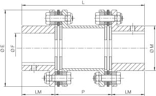 Przekładka sprzęgła bezluzowego lamelowego METALDRIVE® stalowa GMD 110 CL - 3