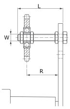 Koło łańcuchowe napinacza Rosta typ N, ze śrubą jednorzędowe 5/8”, M12, Z15 - 2