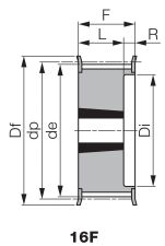Koło pasowe zębate profil calowy pod Taper Lock® TL 19 H 150/16F, TL1210 - 2