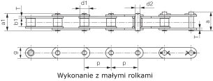 Łańcuch rolkowy standardowy o przedłużonej podziałce jednorzędowy C216A  - 2