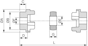 Piasta sprzęgła kłowego HRC® standardowa, żeliwna  HRC 230 B - 3