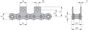 Łańcuch rolkowy standardowy z zabierakiem DIN 8187 jednorzędowy 1/2”x5/16”, zabierak  MK1/02 - 2