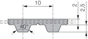 Pas zębaty  poliuretanowy 6-T10-320, Z32 - 2