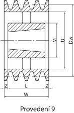 Koło pod pasy klinowe, pod Taper Lock® PBT 080 SPZ3 TL1210 - 7
