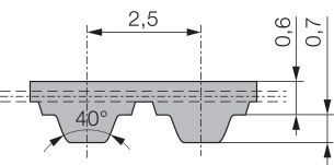 Pas zębaty  poliuretanowy 10-T2,5-380, Z152 - 2