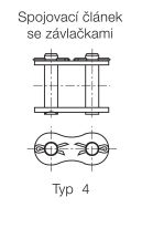 Półspinka łańcucha rolkowego ekonomicznego DIN 8187 dwurzędowa 3”x1 3/4” - 3