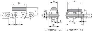 Łańcuch rolkowy standardowy z zabierakiem typu ”U” 1 1/4”x3/4” - 2
