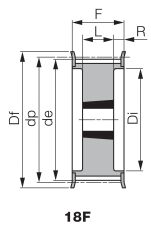 Koło pasowe zębate profil HTD® pod Taper Lock® TL 36 8M 30/15F, TL1615 - 8