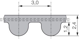 Pas zębaty neoprenowy PowerGrip 126-3M-6, Z42 - 2