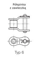 Półspinka łańcucha rolkowego IWIS DIN 8187 jednorzędowa 1/2”x5/16” - 3