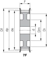 Koło pasowe zębate profil HTD® otwór technologiczny 144 8M 50/8 - 4