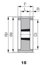 Koło pasowe zębate profil HTD® pod Taper Lock® TL 90 8M 50/19, TL3020 - 5