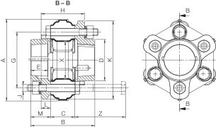 Piasta sprzęgła super elastycznego JUBOFLEX® pod tuleję Taper Lock®, stalowa GJMB 4, TL1108 - 3