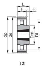 Koło pasowe zębate profil HTD® pod Taper Lock® TL 32 8M 30/15F, TL1615 - 5