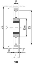 Koło pasowe zębate Poly Chain® pod Taper Lock® 8M 30S 21/3F, TL1210 - 6