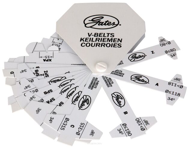 Wzornik do ustalania profilu pasów i kół klinowych 